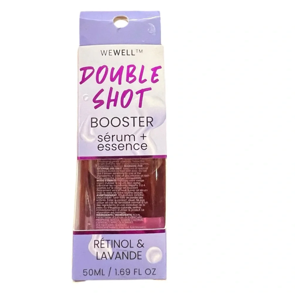 WEWELL Face Serum Double Shot Boost Serum & Essence Retinol‎ Lavender 1.69 oz